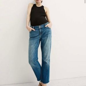 Hatch Collection The Crop Maternity Jean in Indigo